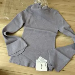 グレイル薄紫 リブ編み ニット