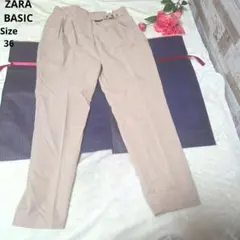 【オシャレ☆ZARA BASIC】ベージュ　ベルト付きパンツ　サイズ36