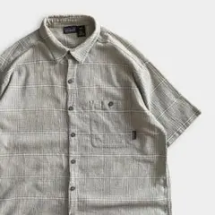 patagonia ポルトガル製 ACヤーンダイシャツ グレー チェック 半袖