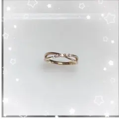 4°C K10 ダイヤモンドリング 5粒 1.29g ピンキーリング #4