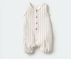 UNIQLO ストライプ ノースリーブ　ショートオール