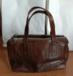 ブラウン　レザー 　バッグ　昭和レトロ　アンティーク　ヴィンテージ