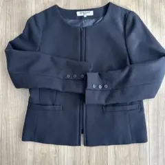 NATURAL BEAUTY BASICノーカラージャケット M ネイビー