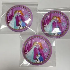 ディズニー 刺繍 缶バッジ ビスケット アナと雪の女王 アナ雪