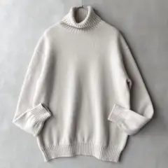 美品✨ドゥロワー カシミヤ100% 薄グレー　タートルネックニット　2