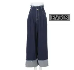 EVRIS エヴリス　デニムパンツ　ワイド　ハイウエスト　綿100%のサムネイル