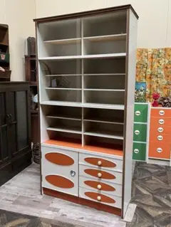 飾り棚 食器棚 水屋 昭和レトロ 当時物 レトロポップ インテリア 白