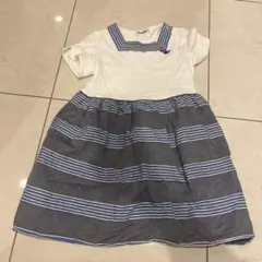 【新品未使用】familiar ストライプ セーラー襟 ワンピース 100 familiar ストライプ セーラー襟 ワンピース 100