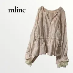 mline シャツ ブラウス 袖口レース フリル ピンク 長袖 【F】 春夏のサムネイル
