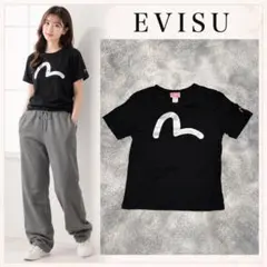 EVISU DONNA エヴィスドンナ カモメロゴ 短丈 半袖 Tシャツ 黒 Mのサムネイル