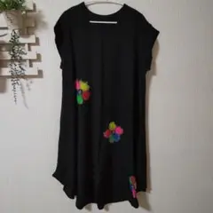 【タイムセール】フラワータイダイのチュニックワンピ