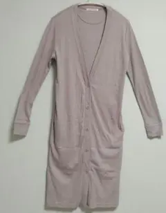 ナチュラルビューティベーシックの薄手グレー　 ロングカーディガンＭ　 長袖　美品