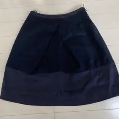 ユナイテッドアローズ　切り返し　膝丈スカート　ネイビー　36