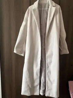 GRL ベルト付きロングコート Lサイズ ライトグレー