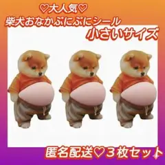 【新品】おなか ぷにぷに シール 柴犬 ステッカー 　小さいサイズ　3枚セット