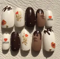 バレンタインネイル