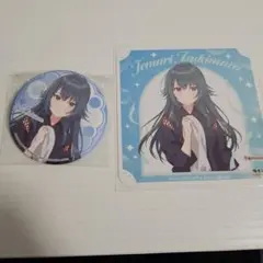 学園アイドルマスター　極楽湯　和紙風缶バッジ　 コースターセット 月村手毬