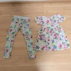 H&M 花柄ワンピースとレギンスセット 116