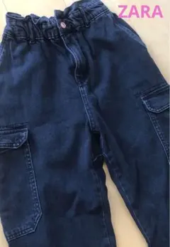 ZARA 美品　ハイウエスト　ワーク　カーゴ　デニム　パンツ　ブラック