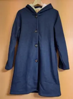 【新品】ピンクアドベ　フード付きコーディガン　紺　Lサイズ