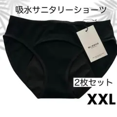 2枚 吸水ショーツ ナプキン不要 生理用ショーツ サニタリーショーツ XXL