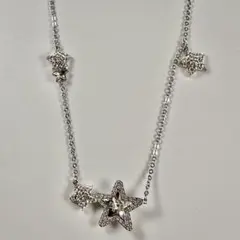 【美品】スワロフスキー 星形 マルチチャーム ネックレス シルバー パヴェ