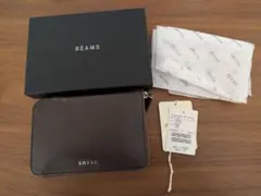 BEAMS　サフィアーノレザーウォレット　 ブラウン 二つ折り財布