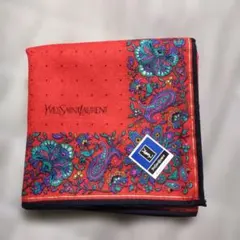 Y*☆様 Yves Saint Laurent 花柄ハンカチ　レッド