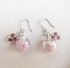 ピアス No.003 フラワー パープル