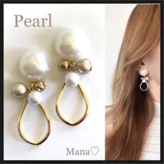 8パール　雫　2点目より半額　ハンドメイドピアス　イヤリング