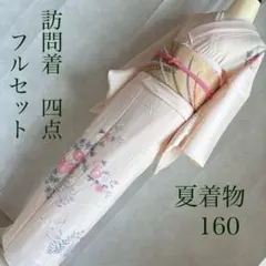 単衣　訪問着フルセット　夏着物　難あり　絽　紗　正絹　撮影用　万寿菊　J7