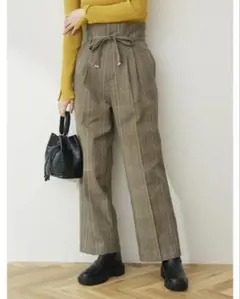 Green Parks ELENCARE DUE ハイウエストチェックパンツ