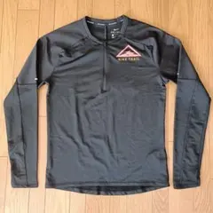 NIKE TRAIL 長袖ハーフジップランニングシャツ メンズSサイズ ブラック