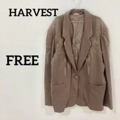 HARVEST刺繍デザイン ウールテーラードジャケット フリーサイズのサムネイル