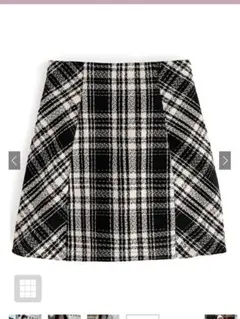 GRL インパン裏地付きチェック柄ツイードミニスカート[ta088]