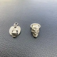スカルヘッド ペンダントヘッド アクセサリーチャーム シルバー925 骸骨