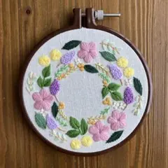 ハンドメイドミニ刺繍フレーム 風鈴と朝顔と茶トラ猫 - メルカリ