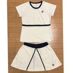 FILA フィラ　テニスウェア　Lサイズ ベロア　オフホワイト　セットアップ