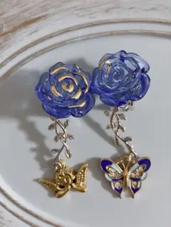りしゅ様　　青薔薇イヤリング(ピアス変更可) りしゅ様 青薔薇イヤリング(ピアス変更可) 2025年最新】青薔薇