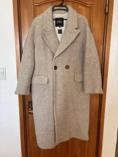 ZARA ベージュ ダブルブレストコート