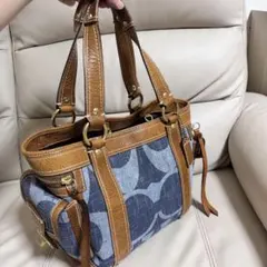 ほぼ未使用 ETRO フローラルジャガード 2way ミニ デニムハンドバッグ ほぼ未使用 ETRO フローラルジャガード 2way ミニ デニムハンドバッグ