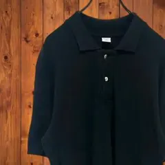 gicipi ジチピ✨半袖ポロシャツ【５(Ｌ相当)】イタリア製　黒　綿100%