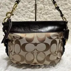 【未使用級】COACH コーチ ワンショルダーバッグ シグネチャー ブラウン