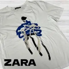 ZARA アートプリント 半袖Tシャツ Lサイズ