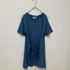 AZUL BY MOUSSY【新品】リボンタイ　半袖トップス　チュニック　M 青