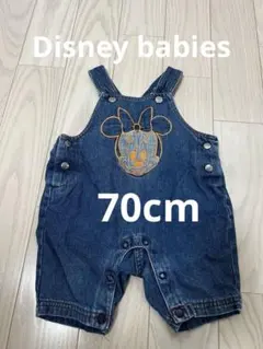 ミニー ディズニー 刺繍 デニムオーバーオール 70cm
