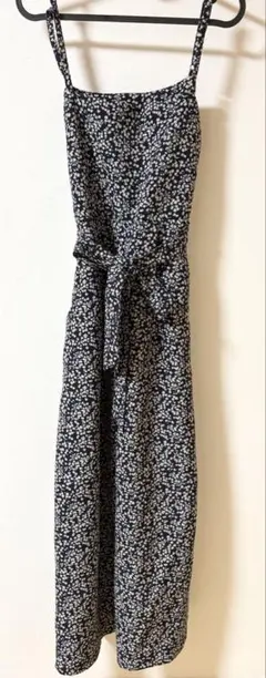 ネイビー花柄オールインワン