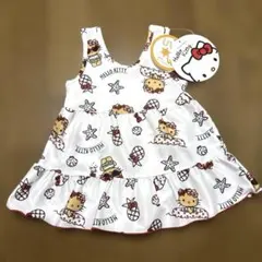 ⊱未使用⊰ ハローキティ♡フリルワンピース♡90♡日焼けキティ