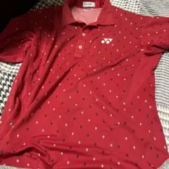 YONEX ダイヤモンド模様 ポロシャツ レッドソフトテニスYONEXL