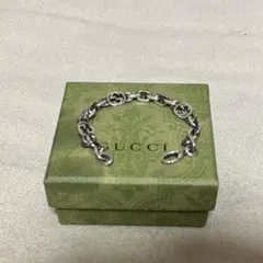 【現行品】GUCCI フラワーパール インターロッキング ブレスレット グッチ インターロッキング〕パール ブレスレット ・ライトゴールド